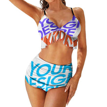 Cargar imagen en el visor de la galería, Bikini / Traje de Baño de moda para Mujer de Cintura Alta BK2066 Personalizado con impresión completa de múltiples imágenes con Foto Logo Patrón Texto
