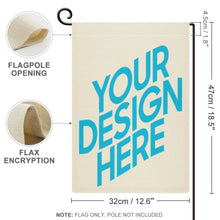Cargar imagen en el visor de la galería, Bandera de Jardín de Lino Encriptado con Impresión Digital Personalizada con Tu Texto o Parones
