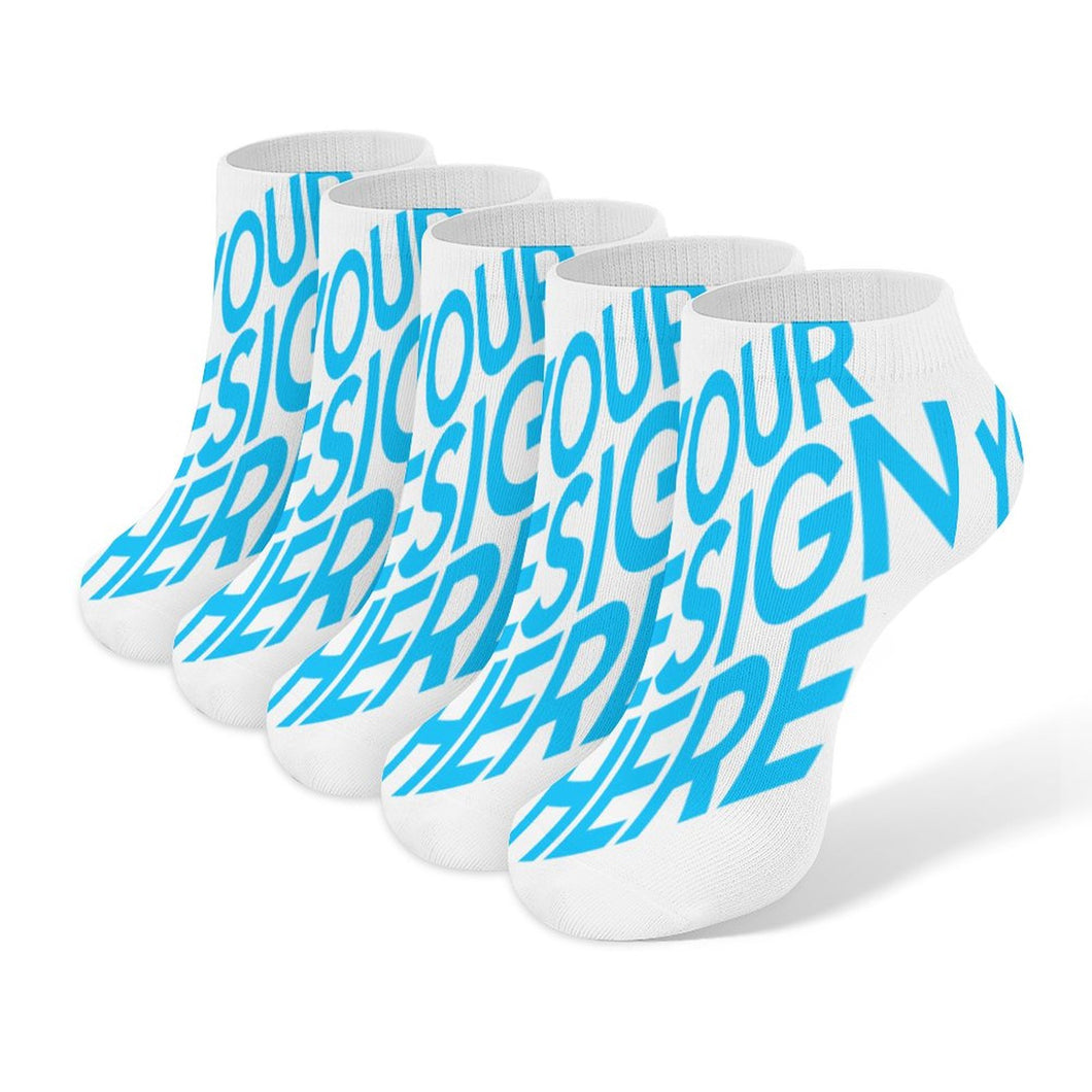 Calcetines cortos transpirables Calcetines deportivos (5 pares del mismo diseño) para mujer hombre FS0808023 Personalizados con impresión completa con Foto Logo Patrón Texto