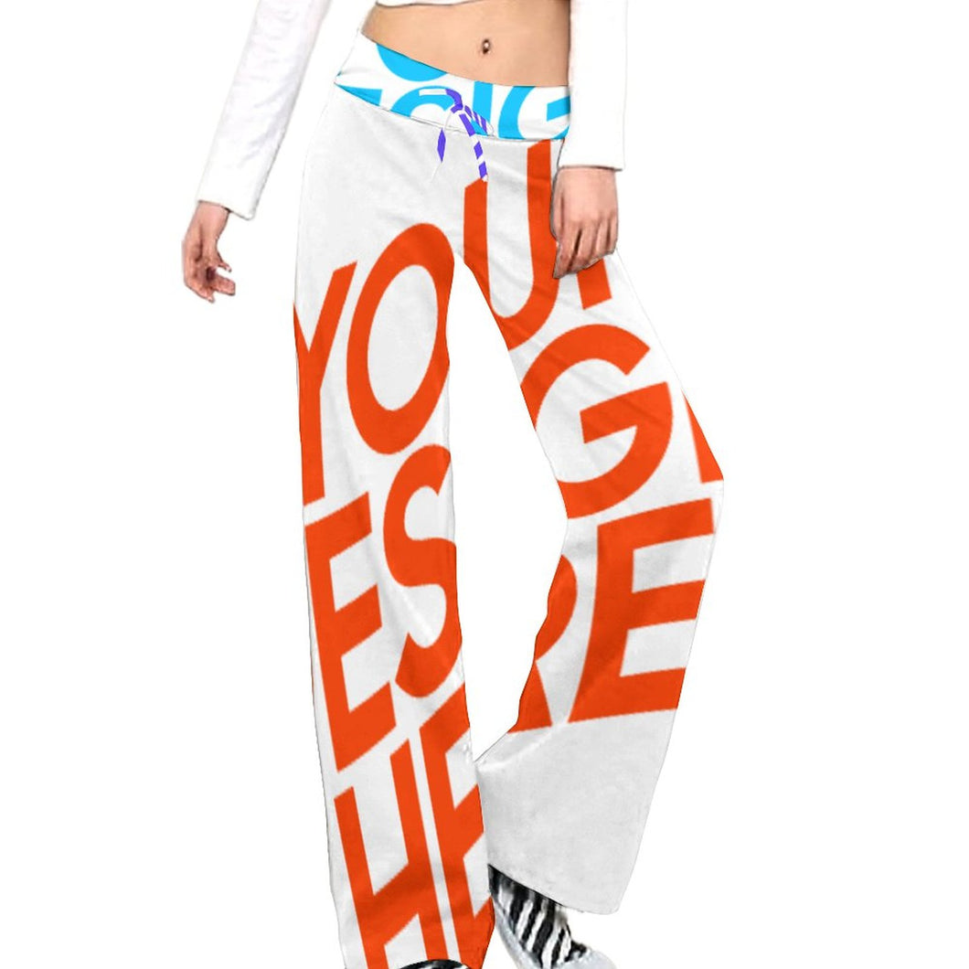 Pantalones de yoga rectos con cordones para mujer XP Personalizados con Impresión Completa de múltiples imágenes con Foto Logo Patrón Texto