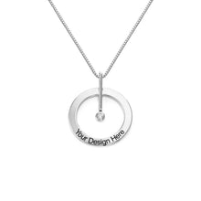 Cargar imagen en el visor de la galería, Collar Círculo Personalizado con Diamante en Plata de Ley / Cobre X0065 Grabado con Texto Nombre
