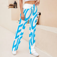 Cargar imagen en el visor de la galería, Pantalones de yoga rectos con cordones para mujer XP Personalizados con Impresión Completa de una imagen con Foto Logo Patrón Texto
