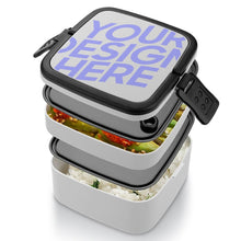 Cargar imagen en el visor de la galería, Caja de almuerzo de doble capa / Bento / Lonchera Plástica XB0602028 Personalizada con Impresión Completa con Foto Logo Patrón Texto
