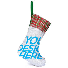 Cargar imagen en el visor de la galería, Calcetín Navideño de Lentejuelas con Diseño Personalizado de Tus Patrones o Textos
