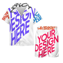Cargar imagen en el visor de la galería, Conjunto playero de manga corta y shorts para niño (2 piezas) A27TZ personalizado con patrón texto nombre (impresión de imágenes múltiples)
