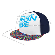 Cargar imagen en el visor de la galería, Snapback flat gorra para mujer /hombre Gorra de béisbol de goma Multicolores Personalizado Personalizada con Foto, Texto o Logo
