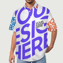 Cargar imagen en el visor de la galería, Camisa de manga corta para hombre con bolsillo en el pecho B339 personalizado con patrón foto texto (impresión de imágenes múltiples)

