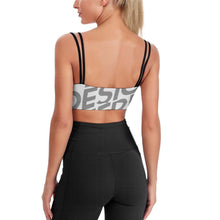 Cargar imagen en el visor de la galería, Sujetador Deportivo con Tirantes para Gimnasio Fitness Entrenamiento de Mujer YJ034 Personalizado con Impresión Completa de múltiples imágenes con Foto Logo Patrón Texto
