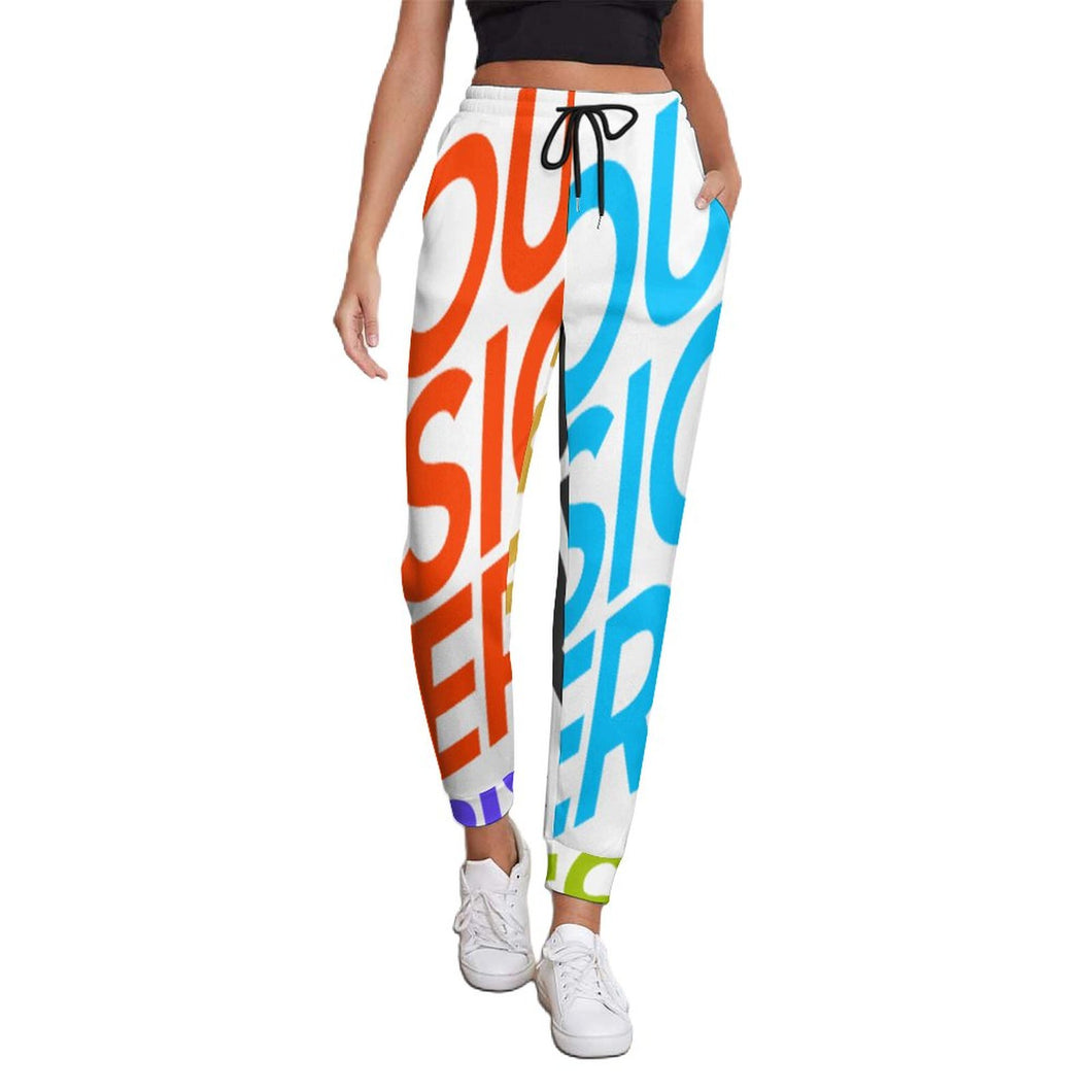 Pantalones de chándal con estampado de múltiples imágenes para damas / mujeres personalizada con logotipo texto patrón fotos
