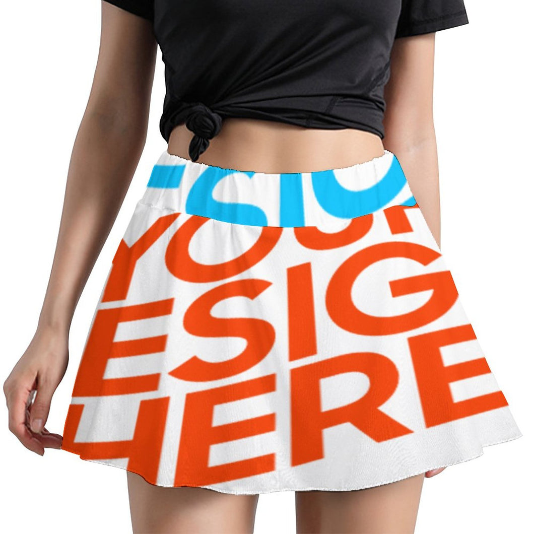 Minifalda corta elegante sexy de verano mujer con estampado para mujer B550 Personalizada con Impresión Completa de múltiples imágenes con Foto Logo Patrón Texto