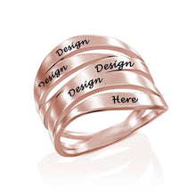 Cargar imagen en el visor de la galería, Anillos heteromórficos con letras grabadas J0001 Personalizados para mujer grabado con texto nombre letras de cobre
