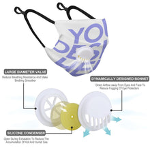 Cargar imagen en el visor de la galería, Mascarilla para Adultos Reutilizable con Válvula de Respiración JJ0521163 Personalizada Impresion Completa de Una Imagen con Foto Logo Patrón Texto
