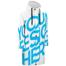 Cargar imagen en el visor de la galería, Chaqueta Cortaviento largo con capucha para hombre FS0818007 Personalizado con impresión completa de una imagen con Foto Logo Patrón Texto
