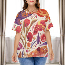 Cargar imagen en el visor de la galería, Camiseta casual manga corta talla grande para mujer A562 Personalizada con Impresión Completa de una imagen con Foto Logo Patrón Texto
