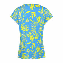 Cargar imagen en el visor de la galería, Camiseta manga corta cuello en V de moda para mujer AHT Personalizada con Impresión Completa de una imagen con Foto Logo Patrón Texto
