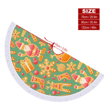 Cargar imagen en el visor de la galería, Falda para Árbol de Navidad (Cordón de Borlas) con Diseño Personalizado con Tus Patrones o Fotos
