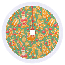 Cargar imagen en el visor de la galería, Falda para Árbol de Navidad (Cordón de Borlas) con Diseño Personalizado con Tus Patrones o Fotos

