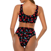 Cargar imagen en el visor de la galería, Bikini triangular con estampado de 2 piezas con lazo decorativo BK2051 Personalizado con impresión completa de una imagen con Foto Logo Patrón Texto
