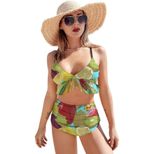 Cargar imagen en el visor de la galería, Bikini / Traje de Baño de moda para Mujer de Cintura Alta BK2066 Personalizado con impresión completa de múltiples imágenes con Foto Logo Patrón Texto
