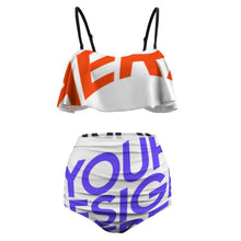 Cargar imagen en el visor de la galería, Bikini con Volantes para Mujer de Poliéster BK2080 Personalizado con impresión completa con Foto Logo Patrón Texto

