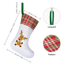 Cargar imagen en el visor de la galería, Calcetín Navideño de Lentejuelas con Diseño Personalizado de Tus Patrones o Textos

