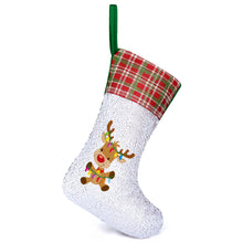 Cargar imagen en el visor de la galería, Calcetín Navideño de Lentejuelas con Diseño Personalizado de Tus Patrones o Textos
