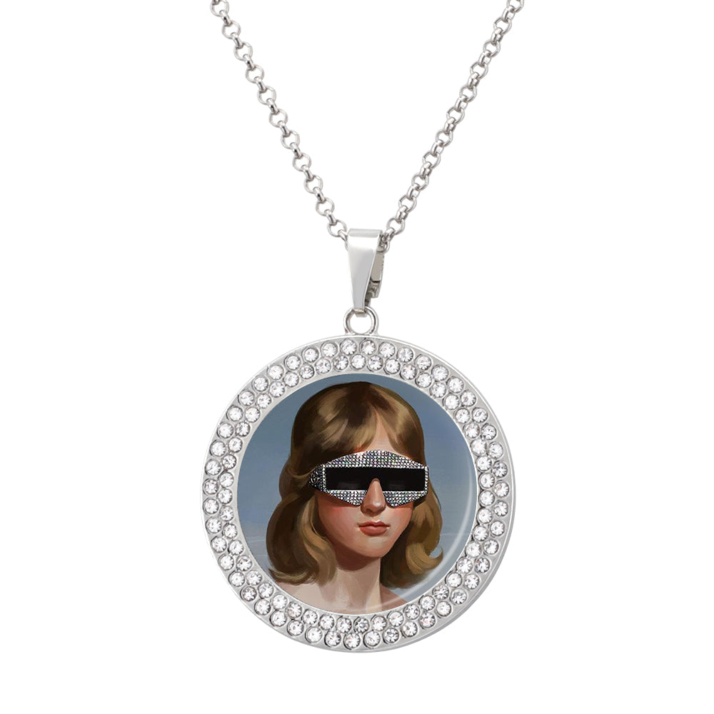 Collar de Diamantes Multicolores de Aleación para mujer SS1401003 Personalizado con texto nombre foto