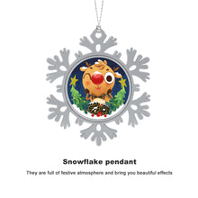 Cargar imagen en el visor de la galería, Decoraciones Navideñas de Copos de Nieve Colgantes con Diseño Personalizado de Tus Patrones o Nombres Online
