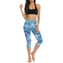 Cargar imagen en el visor de la galería, Leggings 3/4 de Yoga Mallas Pantalones Cintura Alta de Entrenamiento Correr Fitness Ejercicio para Mujer SY009 Personalizados con Impresión Completa de múltiples imágenes con Foto Logo Patrón Texto
