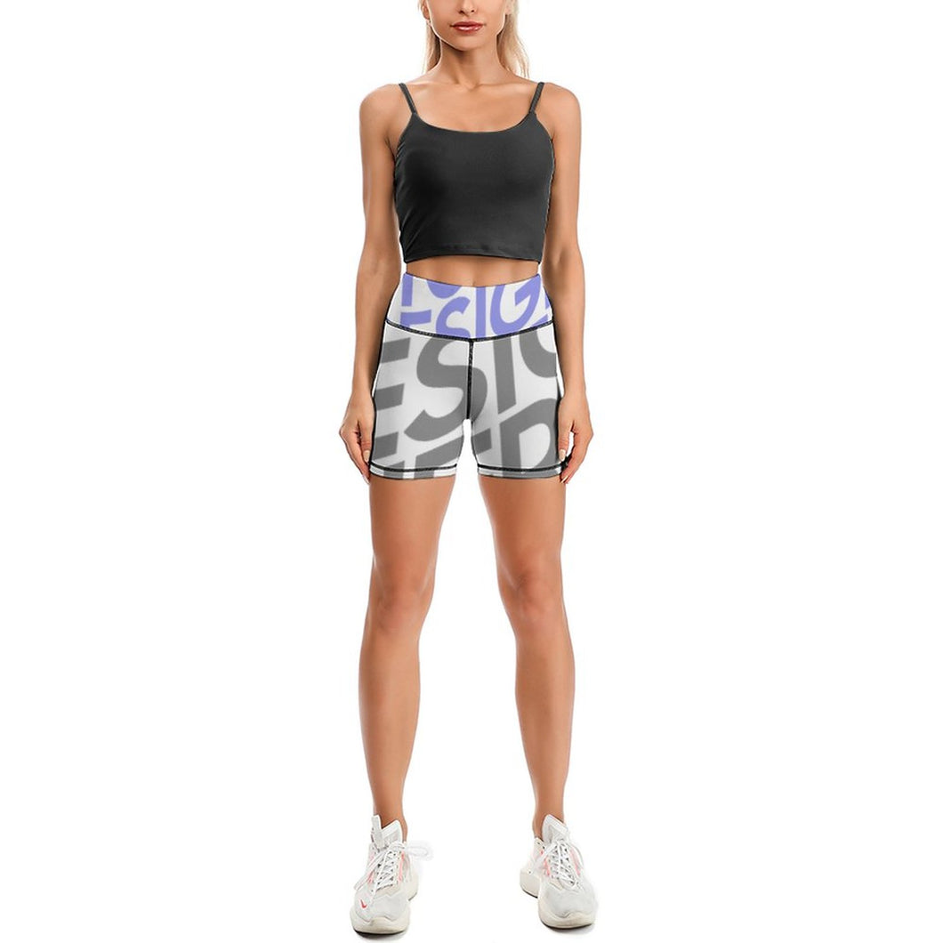 Pantalones Cortos de Yoga de Ejercicio Deporte para Mujer Y09A Personalizados con Impresión Completa de múltiples imágenes con Foto Logo Patrón Texto