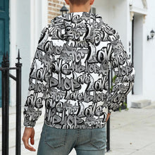 Cargar imagen en el visor de la galería, Chaqueta Gruesa de Velcro Invierno Con Capucha Cremallera para hombre A681 Personalizada con Impresión Completa de múltiples imágenes con Foto Logo Patrón Texto
