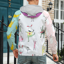 Cargar imagen en el visor de la galería, Chaqueta con Capucha Velcro de Deporte Multifuncional de Primavera Otoño Invierno para hombre A541 Personalizada con Impresión Completa de múltiples imágenes con Foto Logo Patrón Texto
