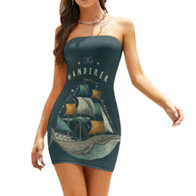 Cargar imagen en el visor de la galería, Vestido de Tubo sin Tirantes de Moda sin Mangas Sexy Ajustado para Mujer NZ010 Personalizado con Impresión Completa con Foto Logo Patrón Texto

