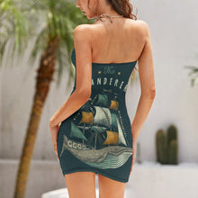Cargar imagen en el visor de la galería, Vestido de Tubo sin Tirantes de Moda sin Mangas Sexy Ajustado para Mujer NZ010 Personalizado con Impresión Completa con Foto Logo Patrón Texto
