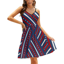 Cargar imagen en el visor de la galería, Vestido Estampado de Moda de Tirantes con Volantes para mujer NZ016 Personalizado con Impresión Completa de una imagen con Foto Logo Patrón Texto
