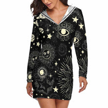 Cargar imagen en el visor de la galería, Vestido con Capucha para Uso en Hogar de Casa Ropa de dormir para Mujeres QZ6056 con Diseño Personalizado con Impresión Completa de una imagen con Foto Logo Patrón Texto
