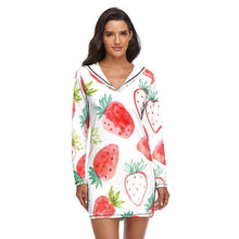 Cargar imagen en el visor de la galería, Ropa de casa de una pieza holgada Vestido Pijama con capucha para mujer QZ6056 Personalizada con Impresión Completa de múltiples imágenes con Foto Logo Patrón Texto
