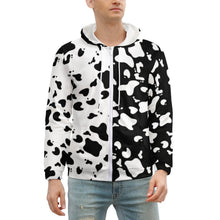 Cargar imagen en el visor de la galería, Sudadera con Capucha de felpa con cremallera Chaqueta de forro polar para hombre GH Personalizada con Impresión Completa de múltiples imágenes con Foto Logo Patrón Texto
