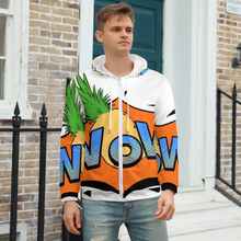 Cargar imagen en el visor de la galería, Sudadera con Capucha de felpa con cremallera Chaqueta de forro polar para hombre GH Personalizada con Impresión Completa de dos imágenes con Foto Logo Patrón Texto
