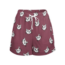 Cargar imagen en el visor de la galería, Pantalones Cortos Deportivos Sueltos Cintura Alta para Mujer HP Personalizados con Impresión Completa de múltiples imágenes con Foto Logo Patrón Texto
