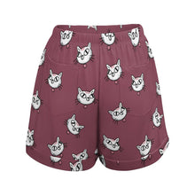 Cargar imagen en el visor de la galería, Pantalones Cortos Deportivos Sueltos Cintura Alta para Mujer HP Personalizados con Impresión Completa de múltiples imágenes con Foto Logo Patrón Texto
