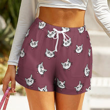 Cargar imagen en el visor de la galería, Pantalones Cortos Deportivos Sueltos Cintura Alta para Mujer HP Personalizados con Impresión Completa de múltiples imágenes con Foto Logo Patrón Texto

