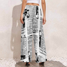 Cargar imagen en el visor de la galería, Pantalones de pierna ancha frescos de verano para mujer NP Personalizados con Impresión Completa de una imagen con Foto Logo Patrón Texto
