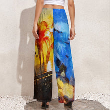 Cargar imagen en el visor de la galería, Pantalones de pierna ancha frescos de verano para mujer NP Personalizados con Impresión Completa de múltiples imágenes con Foto Logo Patrón Texto
