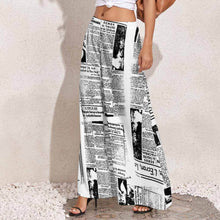 Cargar imagen en el visor de la galería, Pantalones de pierna ancha frescos de verano para mujer NP Personalizados con Impresión Completa de una imagen con Foto Logo Patrón Texto
