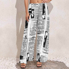 Cargar imagen en el visor de la galería, Pantalones de pierna ancha frescos de verano para mujer NP Personalizados con Impresión Completa de una imagen con Foto Logo Patrón Texto
