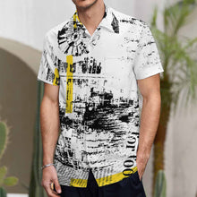 Cargar imagen en el visor de la galería, Camisa casual manga corta con bolsillo para hombre NS Personalizada con Impresión Completa de una imagen con Foto Logo Patrón Texto
