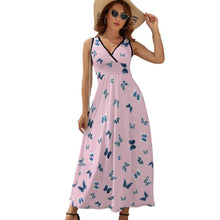 Cargar imagen en el visor de la galería, Vestido sin Manga con Cuello en V para Mujer NZ028 Personalizado con Impresión Completa con Foto Logo Patrón Texto
