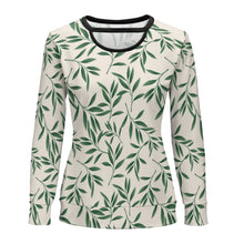 Cargar imagen en el visor de la galería, Camiseta Blusa de Moda Estilo Casual Sueltas Holgada Manga Larga Cuello Redondo para Mujer NZ051 Personalizada con Impresión Completa de múltiples imágenes con Foto Logo Patrón Texto
