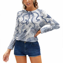 Cargar imagen en el visor de la galería, Camiseta holgada con Cuello Redondo de Moda para mujer NZ130 Personalizada con Impresión Completa de una imagen con Foto Logo Patrón Texto
